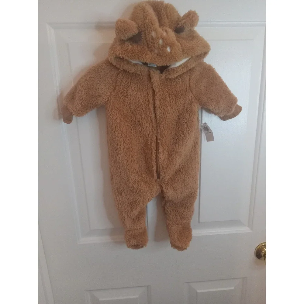 Old Navy  Hooded Critter Footed Sherpa One-piece  for Baby Size ‎ 0-3Month